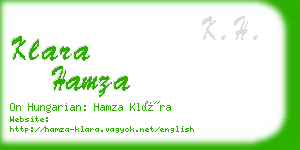 klara hamza business card